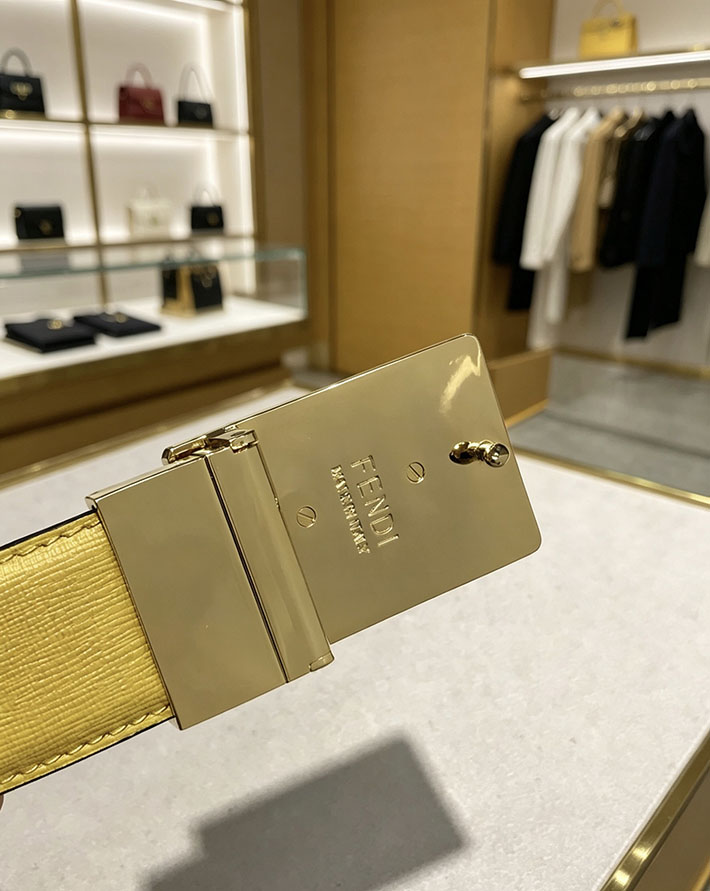 フェンディ アウトレット店舗 FENDI メンズ 35mm モンスターアイモチーフバックル レザーベルト 2702219 フェンディ ベルト アウトレット - 画像 (4)