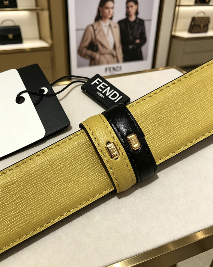 フェンディ アウトレット店舗 FENDI メンズ 35mm モンスターアイモチーフバックル レザーベルト 2702219 フェンディ ベルト アウトレット - 画像 (3)