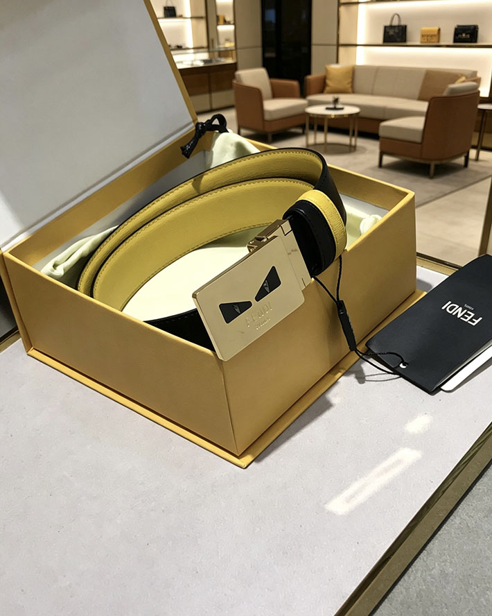 フェンディ アウトレット店舗 FENDI メンズ 35mm モンスターアイモチーフバックル レザーベルト 2702219 フェンディ ベルト アウトレット - 画像 (2)