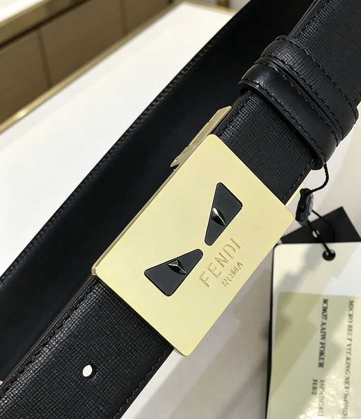 フェンディ アウトレット店舗 FENDI メンズ 35mm モンスターアイモチーフバックル レザーベルト 2702222 フェンディ ベルト リバーシブル - 画像 (8)