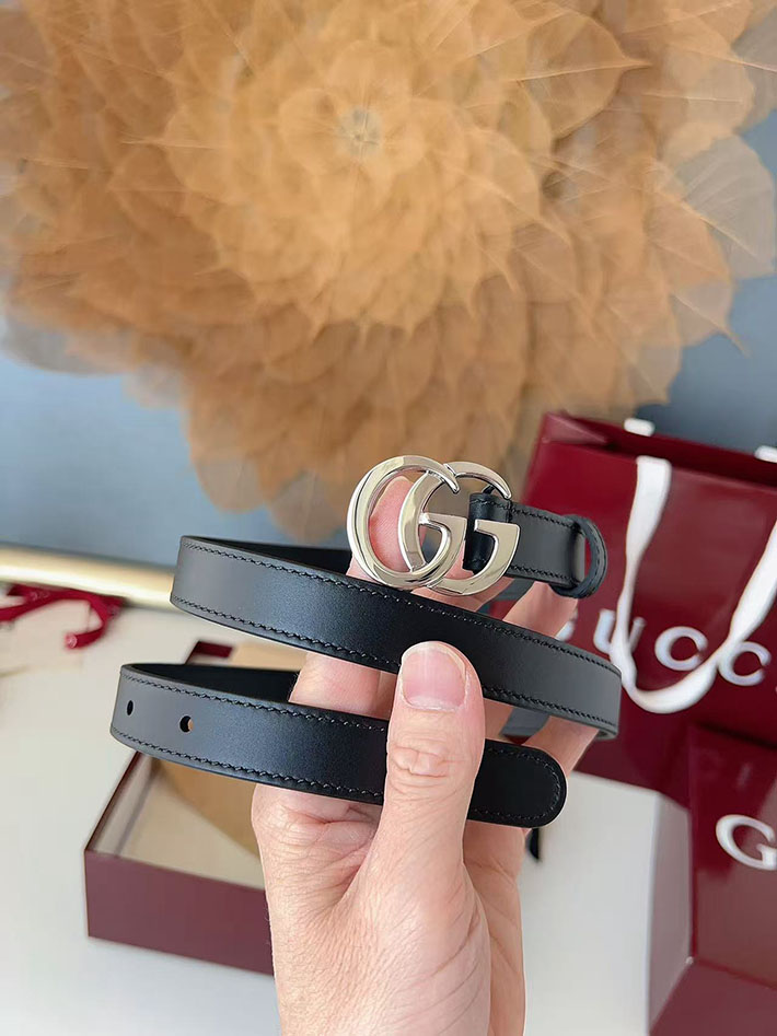 グッチ アウトレット店舗 GUCCI カット GGエンブレム スリムベルト 20mm レディース ダブルGバックル 2702247 グッチ ベルト レディース アウトレット - 画像 (7)