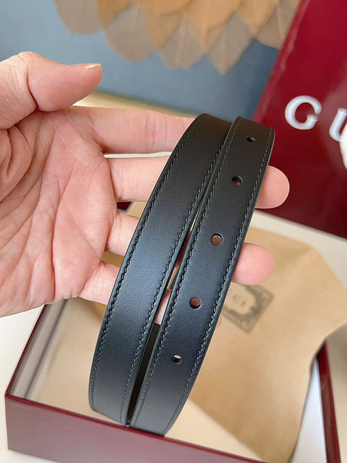 グッチ アウトレット店舗 GUCCI カット GGエンブレム スリムベルト 20mm レディース ダブルGバックル 2702247 グッチ ベルト レディース アウトレット - 画像 (3)