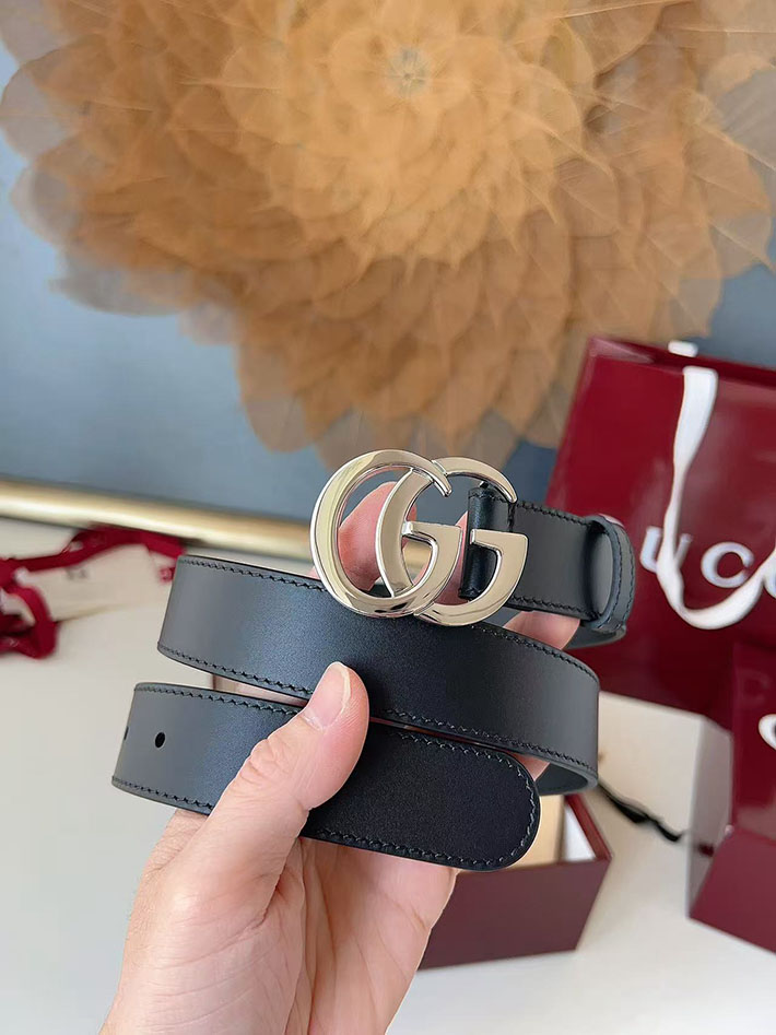 グッチ アウトレット店舗 GUCCI カット GGエンブレム スリムベルト 20mm レディース ダブルGバックル 2702248 グッチ ベルト レディース 人気 - 画像 (8)