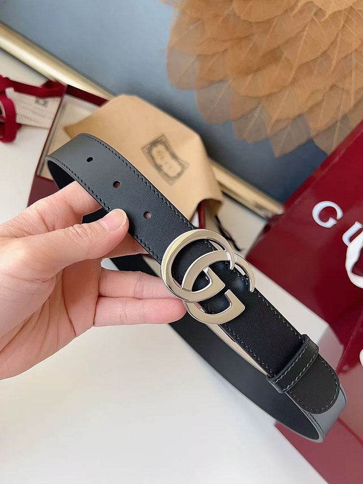 グッチ アウトレット店舗 GUCCI カット GGエンブレム スリムベルト 20mm レディース ダブルGバックル 2702248 グッチ ベルト レディース 人気 - 画像 (3)