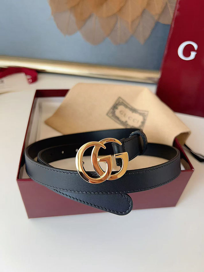 グッチ アウトレット店舗 GUCCI カット GGエンブレム スリムベルト 20mm レディース ダブルGバックル 2702249 グッチ ベルト レディース サイズ - 画像 (8)