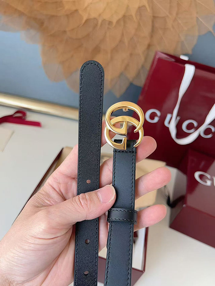 グッチ アウトレット店舗 GUCCI カット GGエンブレム スリムベルト 20mm レディース ダブルGバックル 2702249 グッチ ベルト レディース サイズ - 画像 (7)