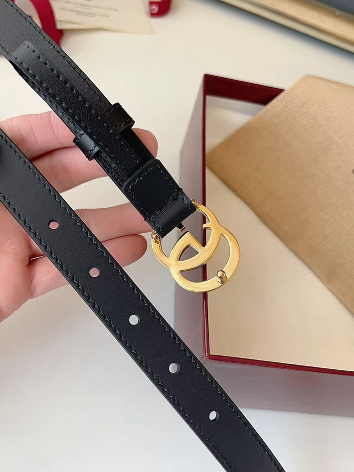 グッチ アウトレット店舗 GUCCI カット GGエンブレム スリムベルト 20mm レディース ダブルGバックル 2702249 グッチ ベルト レディース サイズ - 画像 (3)