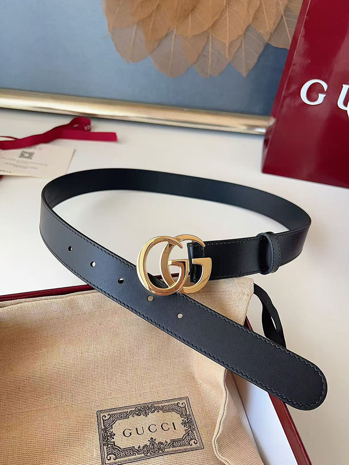 グッチ アウトレット店舗 GUCCI カット GGエンブレム スリムベルト 20mm レディース ダブルGバックル 2702250 グッチ ベルト レディース リバーシブル - 画像 (8)
