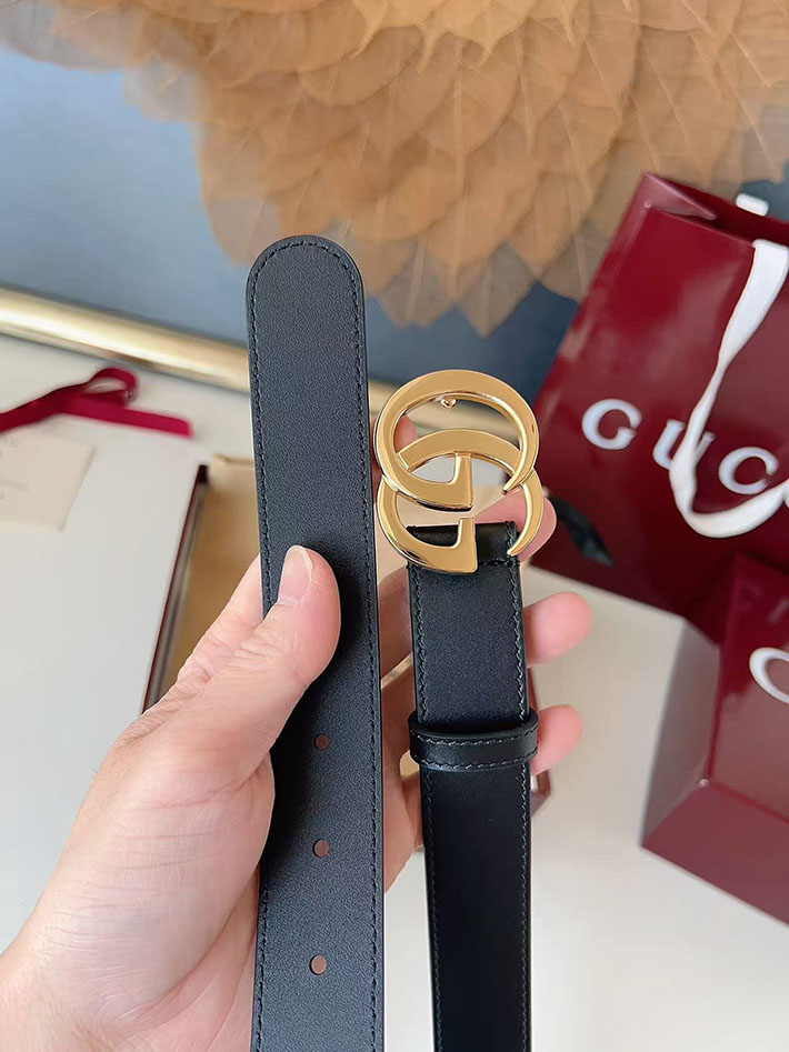 グッチ アウトレット店舗 GUCCI カット GGエンブレム スリムベルト 20mm レディース ダブルGバックル 2702250 グッチ ベルト レディース リバーシブル - 画像 (7)
