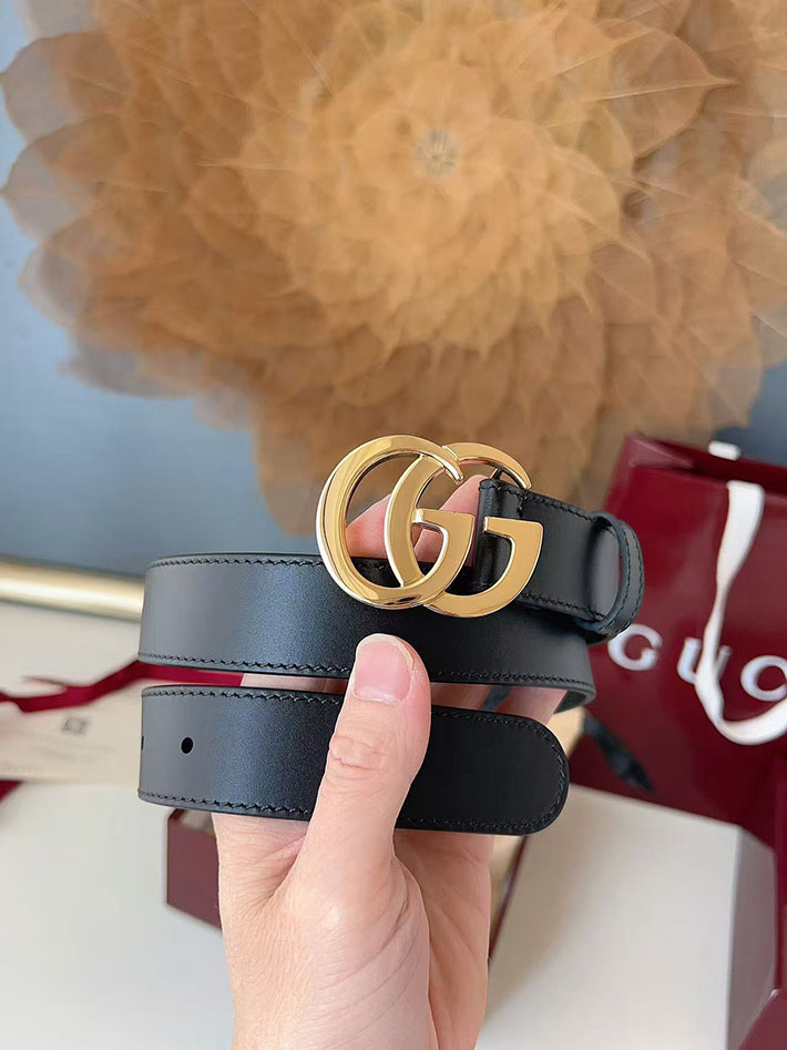 グッチ アウトレット店舗 GUCCI カット GGエンブレム スリムベルト 20mm レディース ダブルGバックル 2702250 グッチ ベルト レディース リバーシブル - 画像 (5)