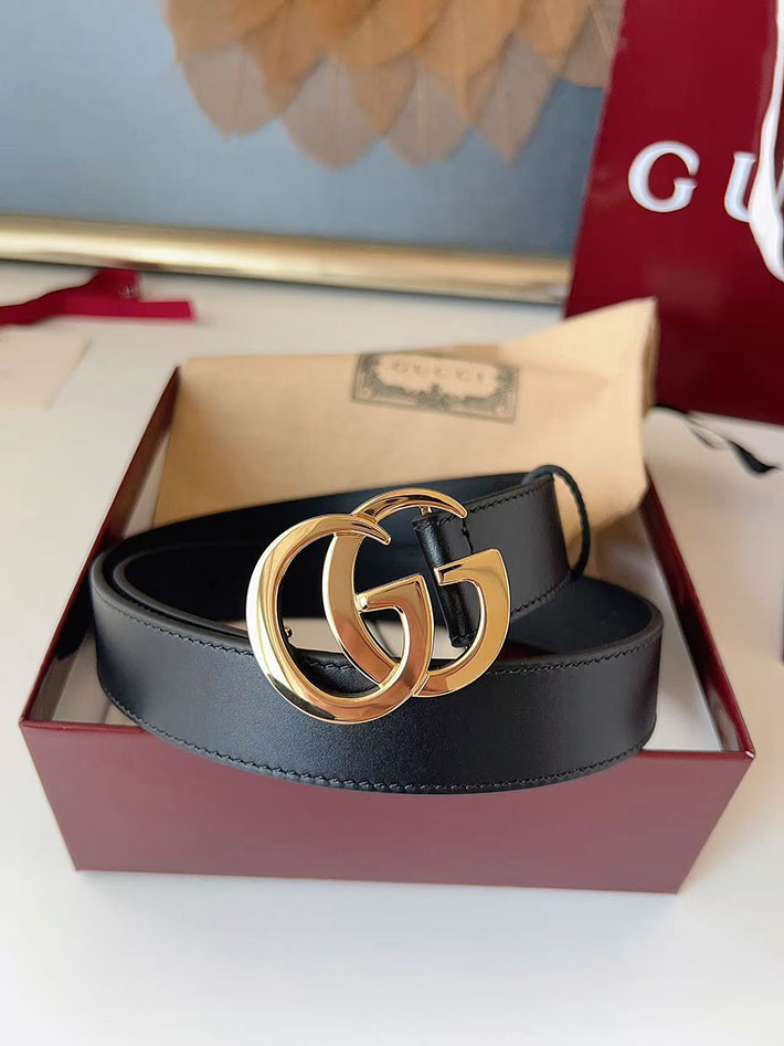 グッチ アウトレット店舗 GUCCI カット GGエンブレム スリムベルト 20mm レディース ダブルGバックル 2702250 グッチ ベルト レディース リバーシブル - 画像 (3)