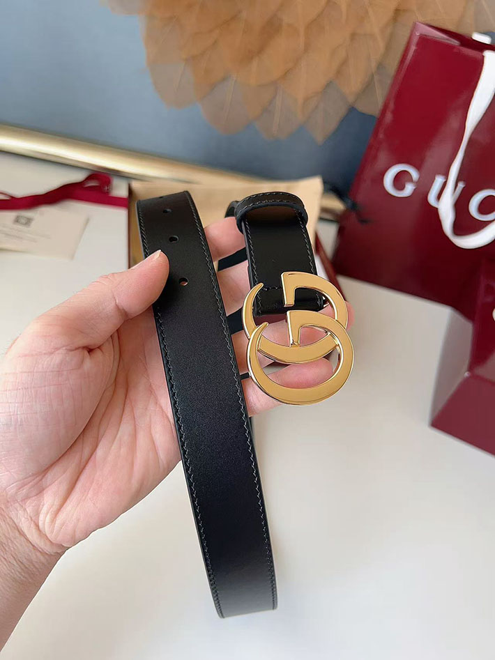 グッチ アウトレット店舗 GUCCI カット GGエンブレム スリムベルト 20mm レディース ダブルGバックル 2702250 グッチ ベルト レディース リバーシブル - 画像 (2)