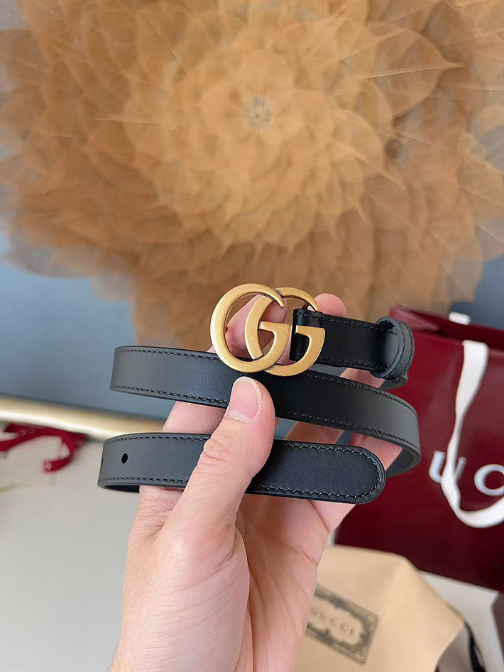 グッチ アウトレット店舗 GUCCI カット GGエンブレム スリムベルト 20mm レディース ダブルGバックル 2702251 グッチ ベルト交換 - 画像 (7)