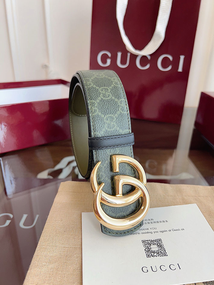 グッチ アウトレット店舗 GUCCI ダブルGバックル 40mm GGスプリームキャンバス リバーシブルベルト 2702254 グッチ ベルト メンズ アウトレット - 画像 (6)