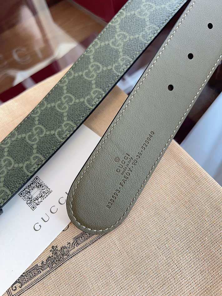 グッチ アウトレット店舗 GUCCI ダブルGバックル 40mm GGスプリームキャンバス リバーシブルベルト 2702254 グッチ ベルト メンズ アウトレット - 画像 (5)