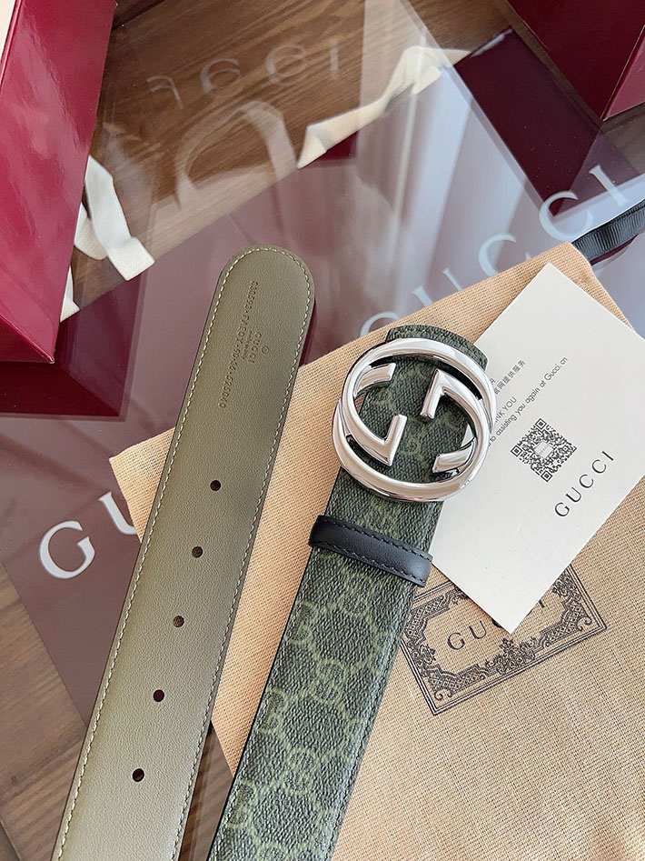 グッチ アウトレット店舗 GUCCI ダブルGバックル 40mm GGスプリームキャンバス リバーシブルベルト 2702255 グッチ ベルト メンズ 人気 - 画像 (9)