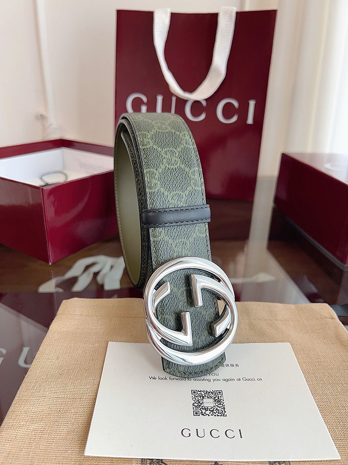 グッチ アウトレット店舗 GUCCI ダブルGバックル 40mm GGスプリームキャンバス リバーシブルベルト 2702255 グッチ ベルト メンズ 人気 - 画像 (6)