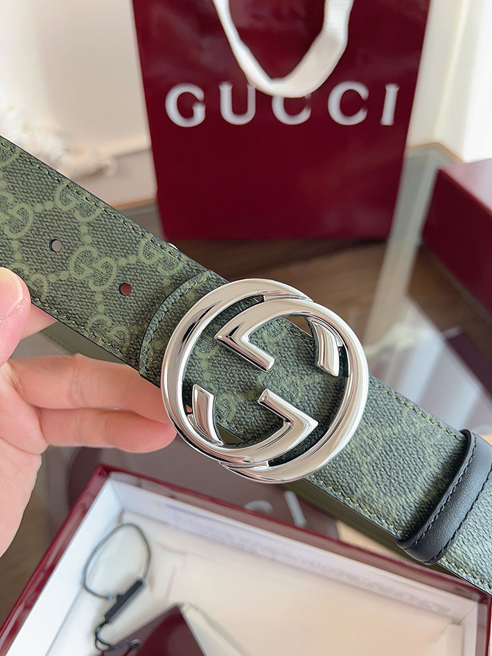 グッチ アウトレット店舗 GUCCI ダブルGバックル 40mm GGスプリームキャンバス リバーシブルベルト 2702255 グッチ ベルト メンズ 人気 - 画像 (4)