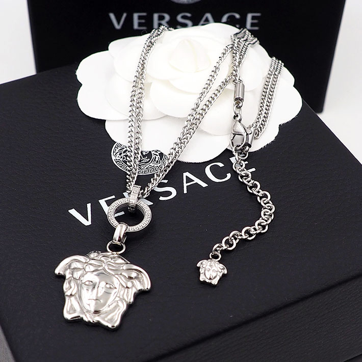 ヴェルサーチ アウトレット店舗 VERSACE ヴェルサーチ ネックレス メデューサ 3連チェーン グレカリング 2701739 ヴェルサーチ ネックレス メンズ - 画像 (8)