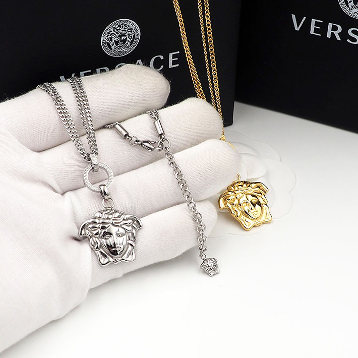 ヴェルサーチ アウトレット店舗 VERSACE ヴェルサーチ ネックレス メデューサ 3連チェーン グレカリング 2701739 ヴェルサーチ ネックレス メンズ - 画像 (5)