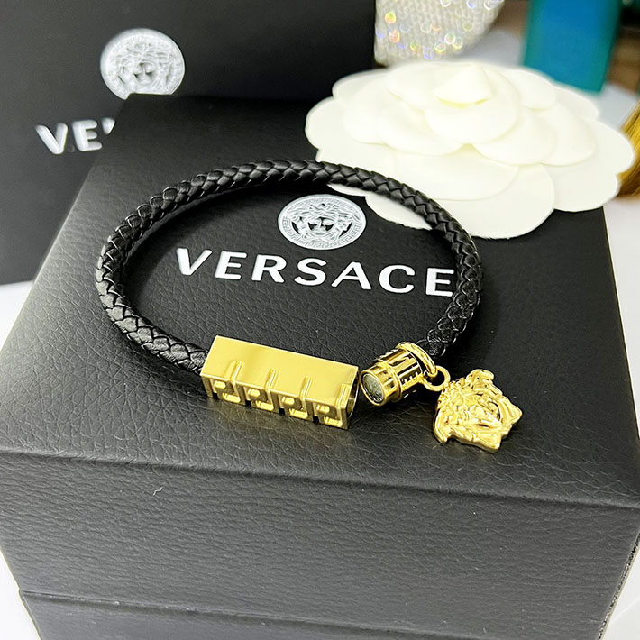 ヴェルサーチ アウトレット店舗 VERSACE ヴェルサーチ ブレスレット メドゥーサ ブレイド レザー 2701746 ヴェルサーチ ブレスレット ゴールド - 画像 (2)