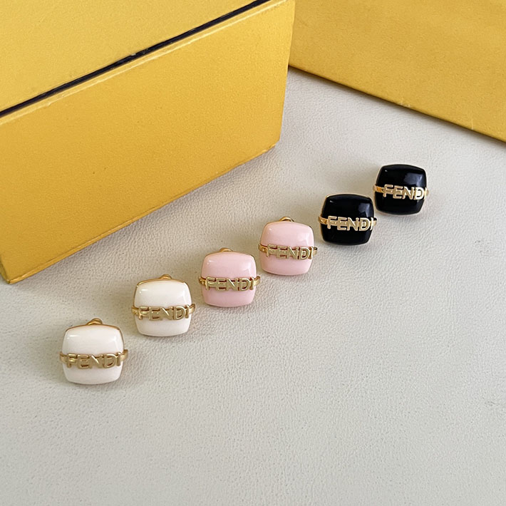 フェンディ アウトレット店舗 FENDI 安い フェンディグラフィ ピアス ゴールド ホワイト メタル 2701764 フェンディ ピアス アウトレット - 画像 (6)