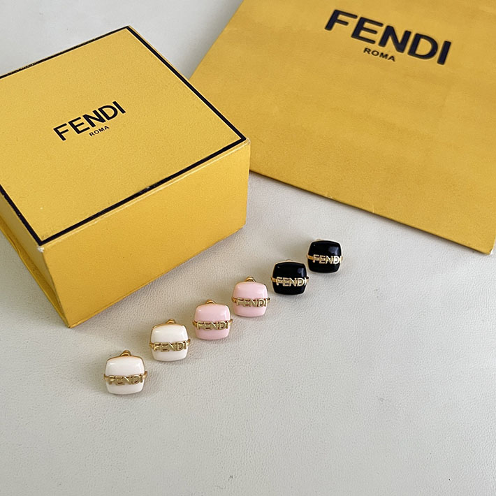フェンディ アウトレット店舗 FENDI 安い フェンディグラフィ ピアス ゴールド ホワイト メタル 2701764 フェンディ ピアス アウトレット - 画像 (2)