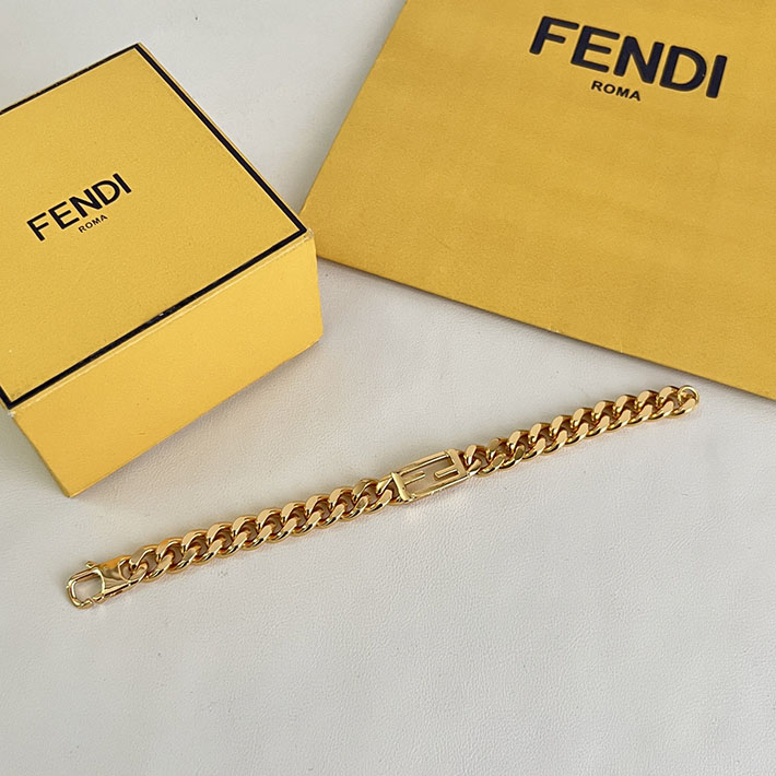 フェンディ アウトレット店舗 FENDI 安い メンズ FF チェーン リンク ブレスレット ゴールド 2701767 フェンディ ブレスレット 目黒蓮 - 画像 (3)