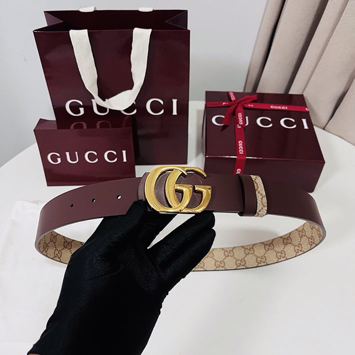 グッチ アウトレット店舗 GUCCI GGエンブレム ベルト 35mm ベージュ/ブラウン ゴールド金具 2701891 グッチ ベルト 値段 - 画像 (2)