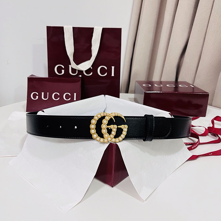 グッチ アウトレット店舗 GUCCI トーション ダブルG バックル ベルト レザー ブラック 524103 AP00G 1000 レディース グッチ ベルト - 画像 (6)