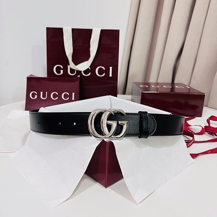 グッチ アウトレット店舗 GUCCI トーション ダブルG バックル ベルト レザー ブラック 524103 AP00G 1000 レディース グッチ ベルト - 画像 (5)