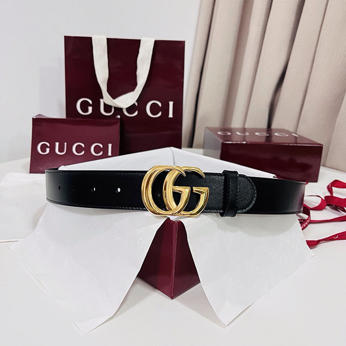 グッチ アウトレット店舗 GUCCI トーション ダブルG バックル ベルト レザー ブラック 524103 AP00G 1000 レディース グッチ ベルト - 画像 (4)