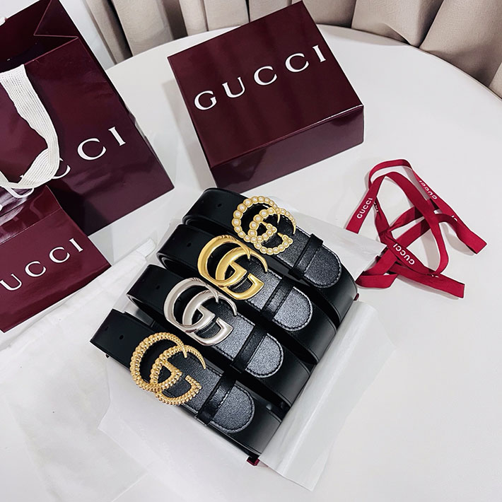 グッチ アウトレット店舗 GUCCI トーション ダブルG バックル ベルト レザー ブラック 524103 AP00G 1000 レディース グッチ ベルト - 画像 (3)
