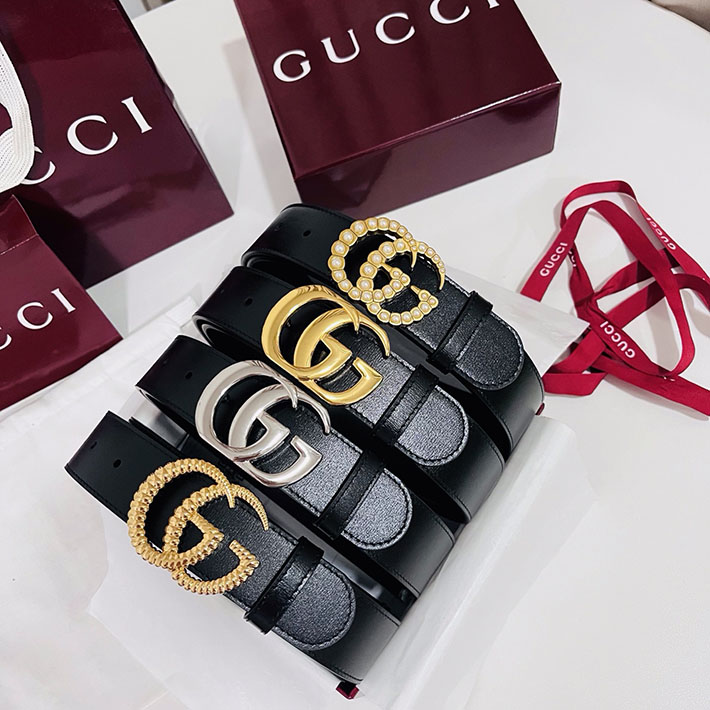 グッチ アウトレット店舗 GUCCI トーション ダブルG バックル ベルト レザー ブラック 524103 AP00G 1000 レディース グッチ ベルト - 画像 (2)
