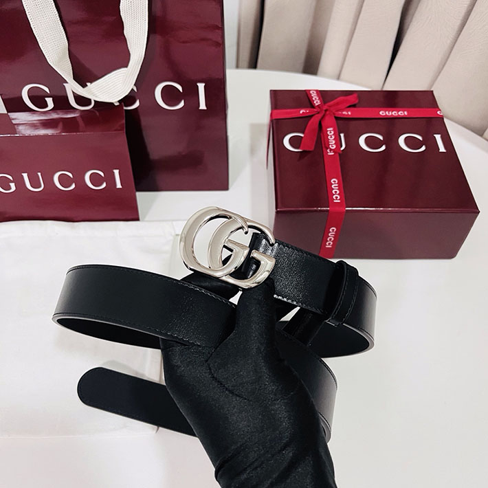 グッチ アウトレット店舗 GUCCI トーション ダブルG バックル ベルト レザー ブラック 2701897 グッチ ベルトバックル - 画像 (8)