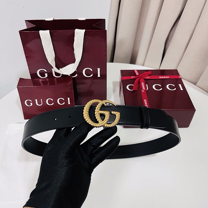 グッチ アウトレット店舗 GUCCI レザー ベルト トーション ダブルG バックル ブラック ゴールド金具 2701899 グッチ ベルト 安い - 画像 (9)