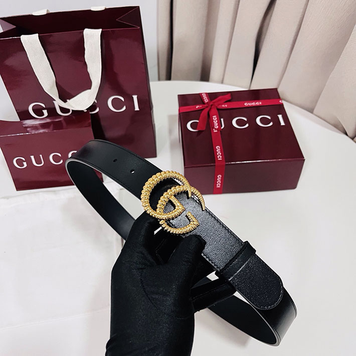 グッチ アウトレット店舗 GUCCI レザー ベルト トーション ダブルG バックル ブラック ゴールド金具 2701899 グッチ ベルト 安い - 画像 (8)