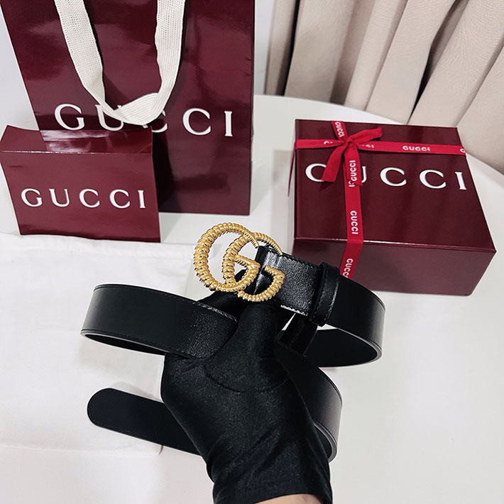 グッチ アウトレット店舗 GUCCI レザー ベルト トーション ダブルG バックル ブラック ゴールド金具 2701899 グッチ ベルト 安い - 画像 (6)
