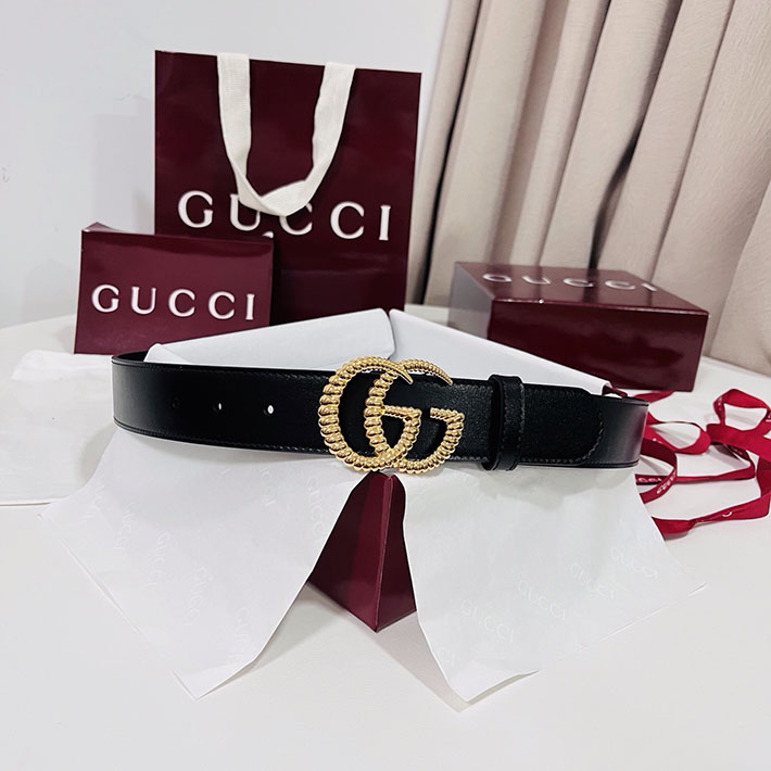 グッチ アウトレット店舗 GUCCI レザー ベルト トーション ダブルG バックル ブラック ゴールド金具 2701899 グッチ ベルト 安い - 画像 (2)
