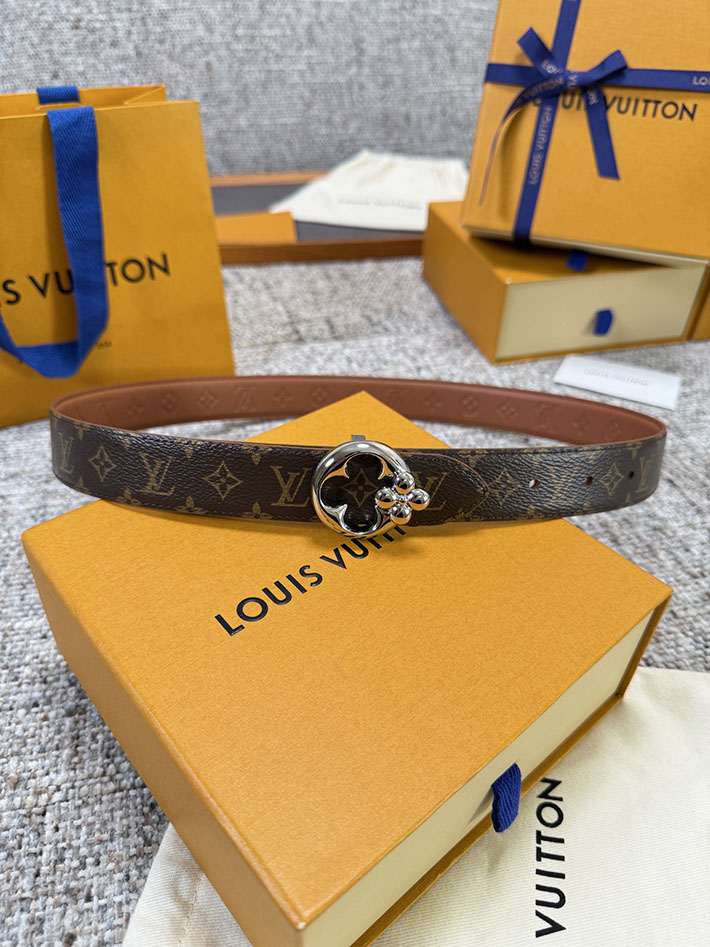 ルイヴィトン アウトレット店舗 LOUIS VUITTON モノグラム FLOWERGRAM ROUND 30MM REVERSIBLE BELT 2701910 ルイヴィトン ベルト レディース - 画像 (3)