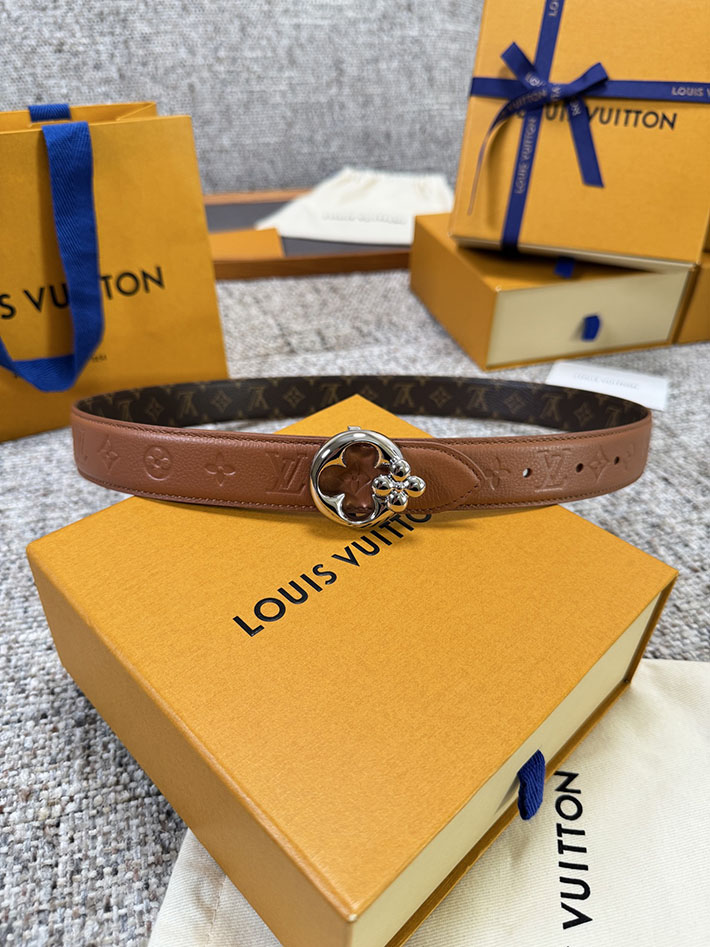 ルイヴィトン アウトレット店舗 LOUIS VUITTON モノグラム FLOWERGRAM ROUND 30MM REVERSIBLE BELT 2701910 ルイヴィトン ベルト レディース - 画像 (2)