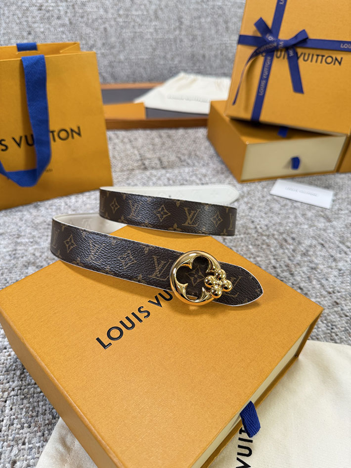 ルイヴィトン アウトレット店舗 LOUIS VUITTON モノグラム FLOWERGRAM ROUND 30MM REVERSIBLE BELT 2701914 ルイヴィトン ベルト モノグラム - 画像 (8)