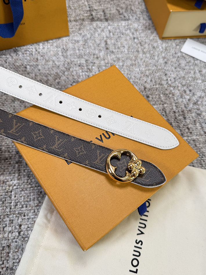 ルイヴィトン アウトレット店舗 LOUIS VUITTON モノグラム FLOWERGRAM ROUND 30MM REVERSIBLE BELT 2701914 ルイヴィトン ベルト モノグラム - 画像 (4)