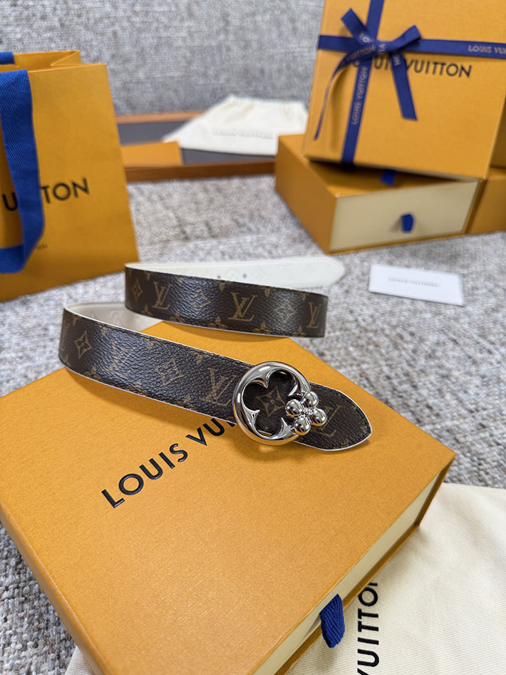 ルイヴィトン アウトレット店舗 LOUIS VUITTON モノグラム FLOWERGRAM ROUND 30MM REVERSIBLE BELT 2701915 ルイヴィトン ベルト 安い - 画像 (6)