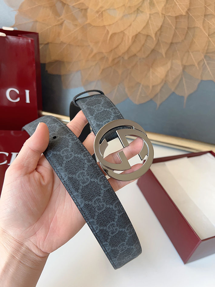 グッチ アウトレット店舗 GUCCI ベルト メンズ GGスプリームキャンバス インターロッキングG バックル 2701928 グッチ ベルト リバーシブル - 画像 (4)