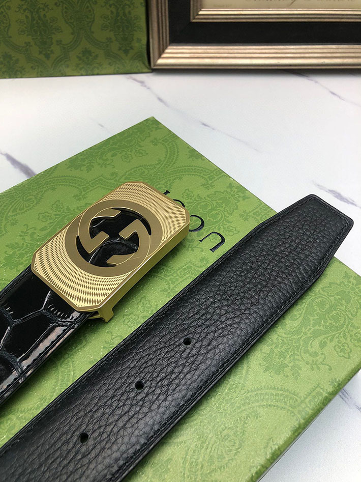 グッチ アウトレット店舗 GUCCI インターロッキング Gバックル リバーシブル メンズ レザー 2701931 グッチ ベルト メンズ ビジネス - 画像 (4)