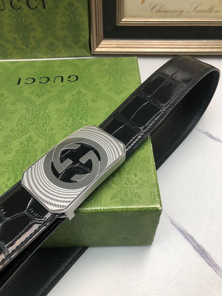 グッチ アウトレット店舗 GUCCI インターロッキング Gバックル リバーシブル メンズ レザー 2701932 グッチ メンズ ベルト 激安 - 画像 (7)