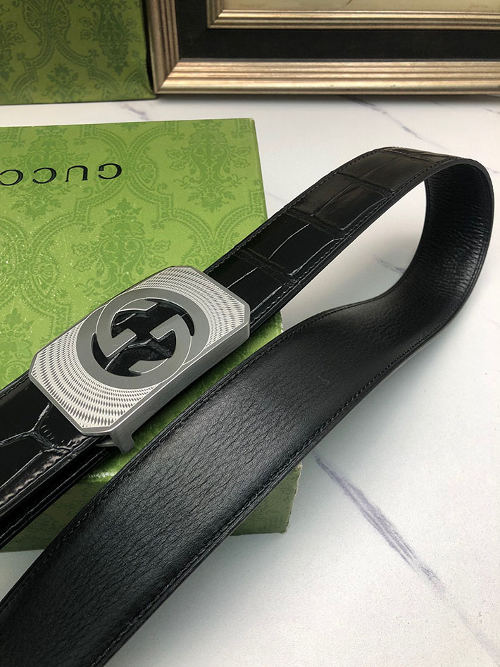 グッチ アウトレット店舗 GUCCI インターロッキング Gバックル リバーシブル メンズ レザー 2701932 グッチ メンズ ベルト 激安 - 画像 (5)