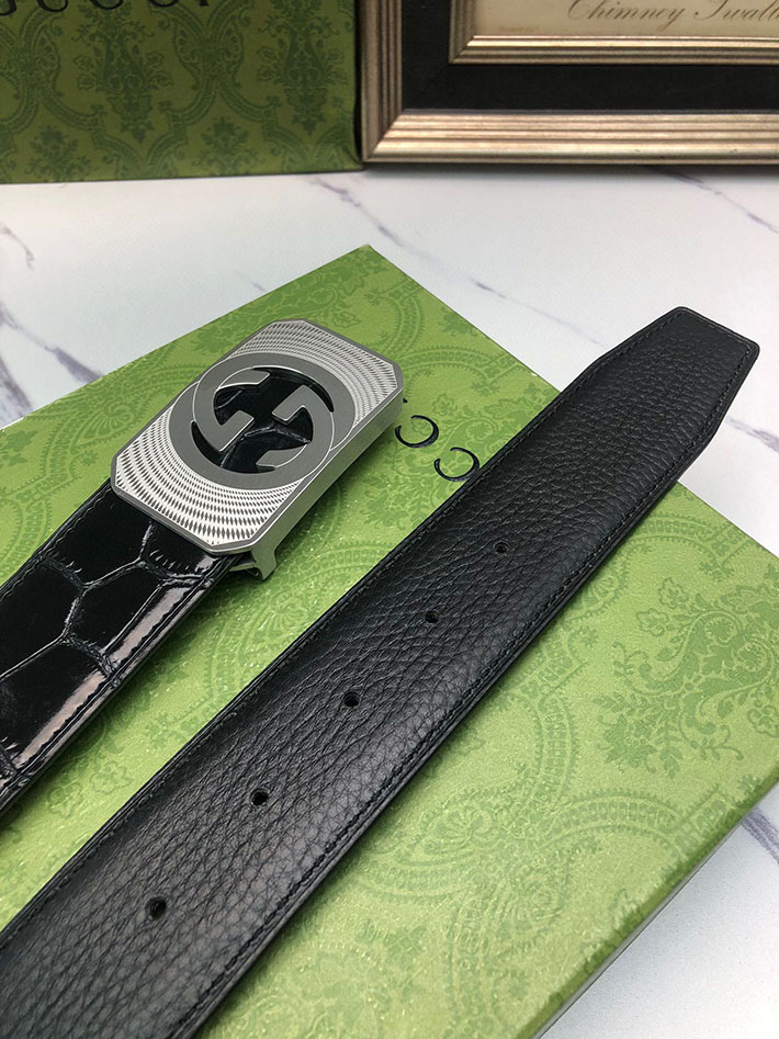 グッチ アウトレット店舗 GUCCI インターロッキング Gバックル リバーシブル メンズ レザー 2701932 グッチ メンズ ベルト 激安 - 画像 (4)