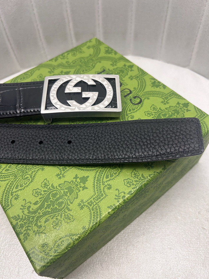 グッチ アウトレット店舗 GUCCI インターロッキング Gバックル リバーシブル メンズ レザー 2701936 グッチ ベルト 新作 - 画像 (3)